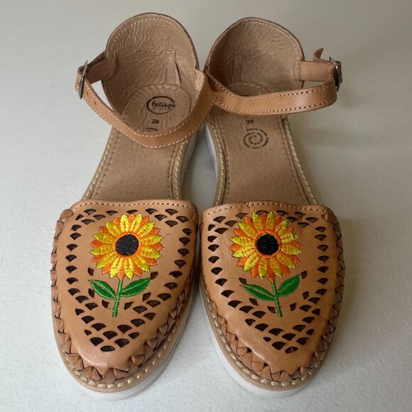 New Fatima Artesanias Huaraches Girasol Sunflower Sandals Size MX 26 US 9 - Picture 2 of 16